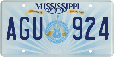 MS license plate AGU924