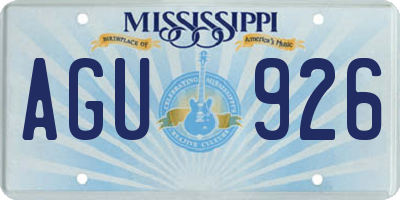 MS license plate AGU926