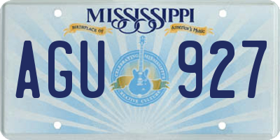 MS license plate AGU927