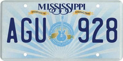 MS license plate AGU928