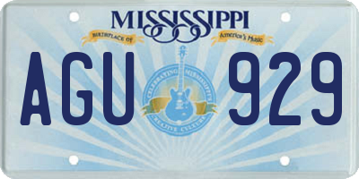 MS license plate AGU929
