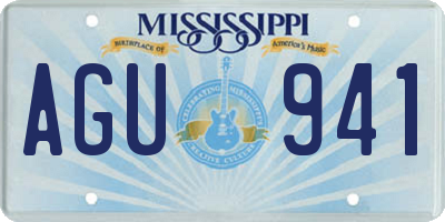 MS license plate AGU941