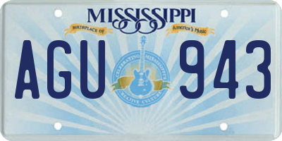 MS license plate AGU943