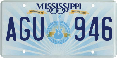 MS license plate AGU946