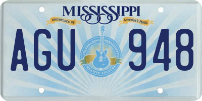 MS license plate AGU948