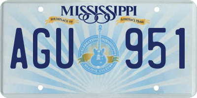MS license plate AGU951