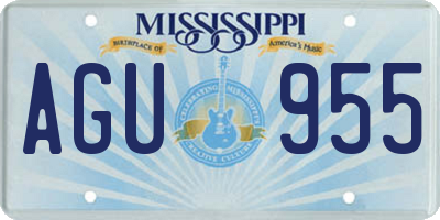 MS license plate AGU955