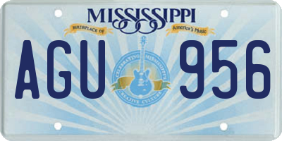 MS license plate AGU956