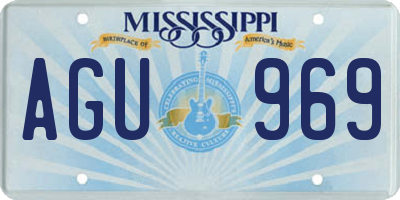 MS license plate AGU969