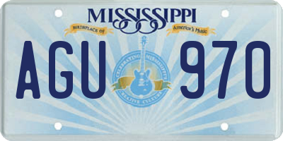 MS license plate AGU970