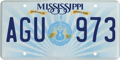 MS license plate AGU973