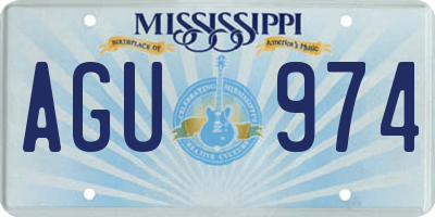 MS license plate AGU974