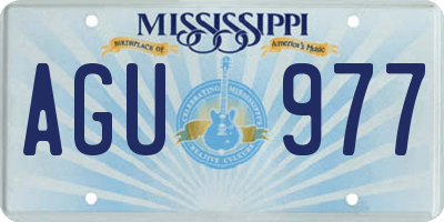 MS license plate AGU977