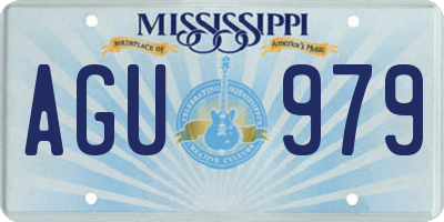 MS license plate AGU979