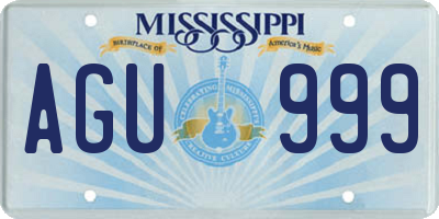 MS license plate AGU999