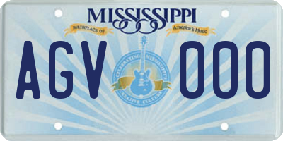 MS license plate AGV000