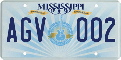 MS license plate AGV002
