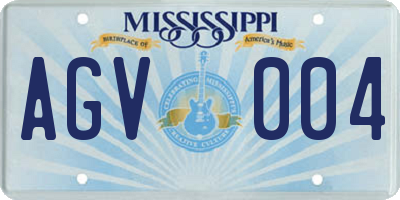 MS license plate AGV004