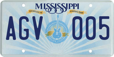 MS license plate AGV005