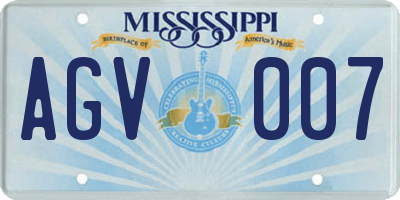 MS license plate AGV007