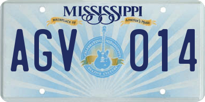 MS license plate AGV014