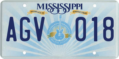 MS license plate AGV018