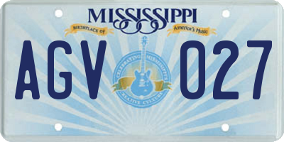 MS license plate AGV027