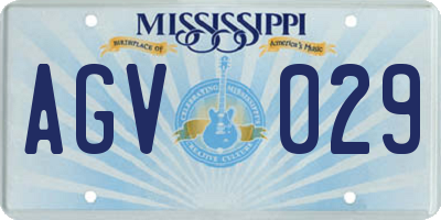 MS license plate AGV029