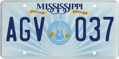 MS license plate AGV037