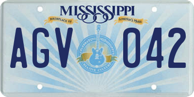 MS license plate AGV042
