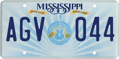 MS license plate AGV044