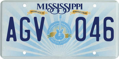 MS license plate AGV046