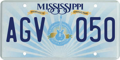 MS license plate AGV050