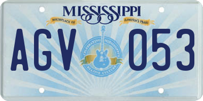 MS license plate AGV053