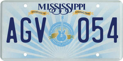 MS license plate AGV054