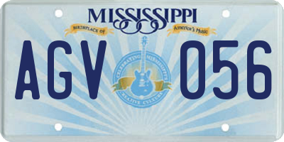 MS license plate AGV056