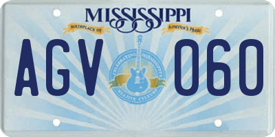 MS license plate AGV060