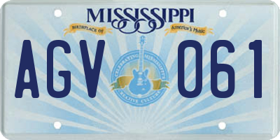 MS license plate AGV061