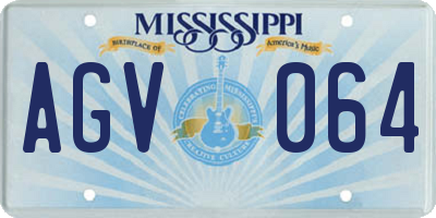 MS license plate AGV064