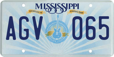 MS license plate AGV065