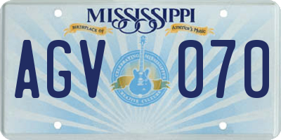 MS license plate AGV070