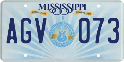 MS license plate AGV073