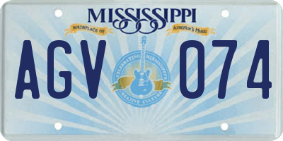 MS license plate AGV074
