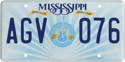 MS license plate AGV076