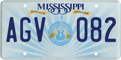 MS license plate AGV082