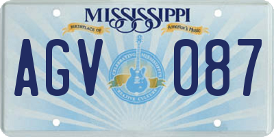 MS license plate AGV087