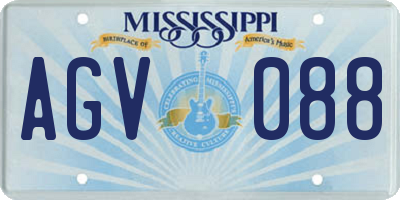 MS license plate AGV088