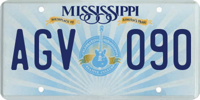 MS license plate AGV090