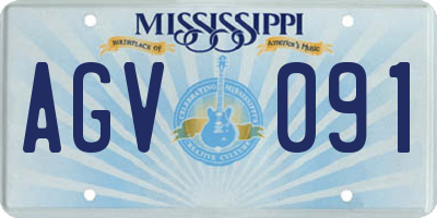 MS license plate AGV091