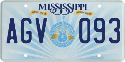 MS license plate AGV093